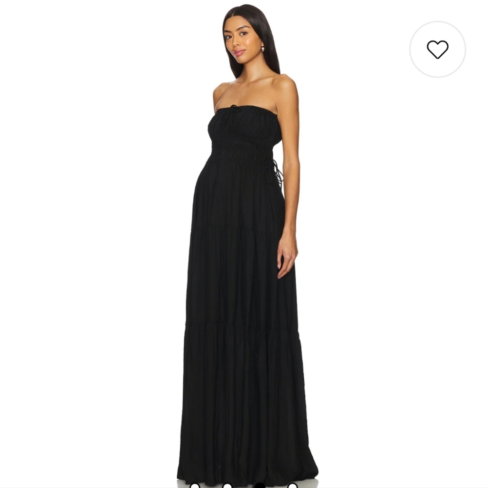 Bumpsuit Strapless Black Maxi Dress - size medium